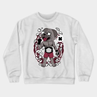 Pug Fighter Illustration Crewneck Sweatshirt